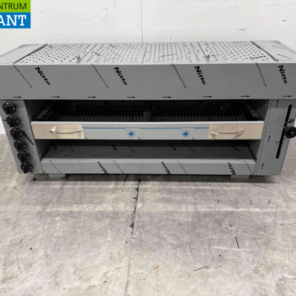Acier inoxydable Pitagrill Four à pita Gril Salamandre 6 brûleurs Premium-line 16,2 kW 129 cm GAS Horeca