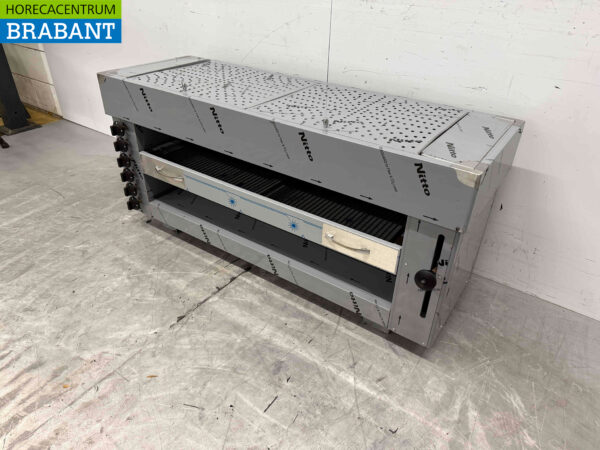 Acier inoxydable Pitagrill Four à pita Gril Salamandre 6 brûleurs Premium-line 16,2 kW 129 cm GAS Horeca – Image 3
