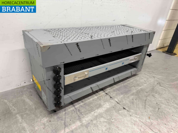 Acier inoxydable Pitagrill Four à pita Gril Salamandre 6 brûleurs Premium-line 16,2 kW 129 cm GAS Horeca – Image 4