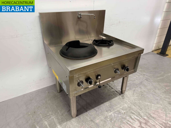 Table wok en acier inoxydable wok cooker 2 brûleurs 36,7 kW 100 cm GAZ Restauration – Image 2