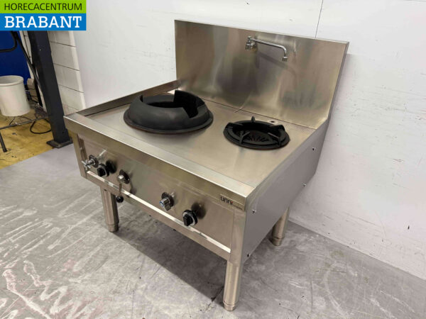 Table wok en acier inoxydable wok cooker 2 brûleurs 36,7 kW 100 cm GAZ Restauration – Image 3