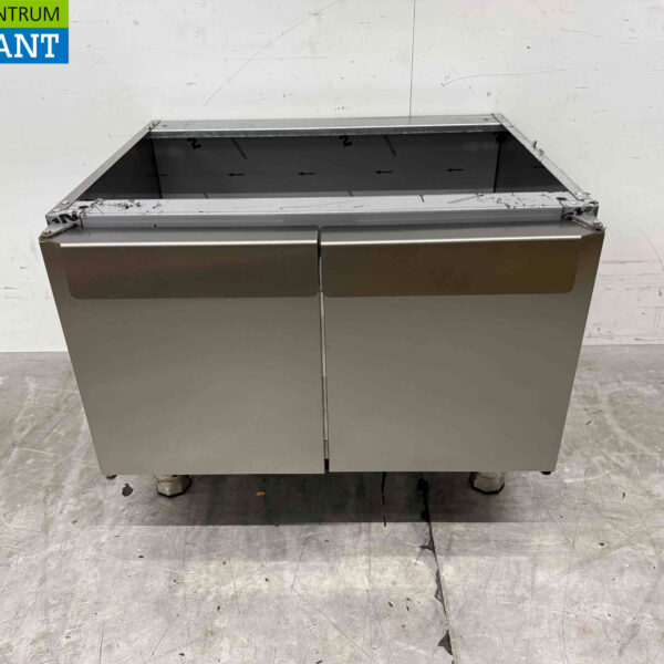 Socle en acier inoxydable avec 2 portes battantes 650 Series 70 cm Horeca