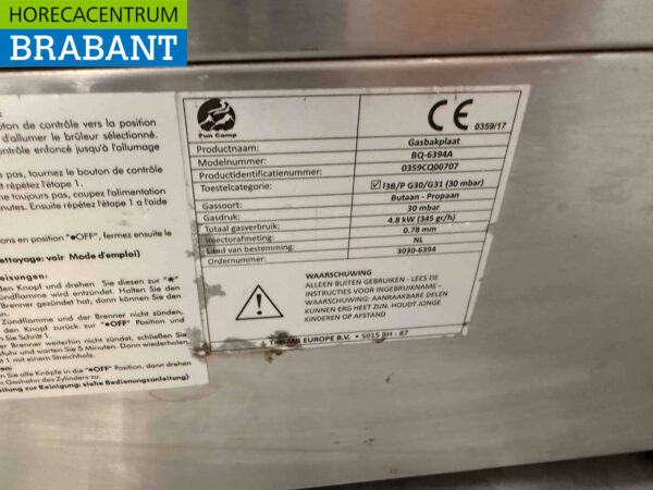 Plaque de cuisson Fun Camp en acier inoxydable 55 cm Propane Bouteille de gaz Gas Catering – Image 5