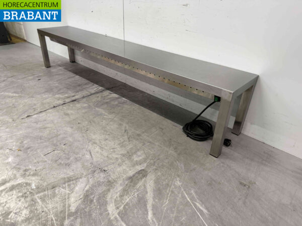 Pont chauffant en acier inoxydable Etagère chauffante 180 cm Horeca – Image 2