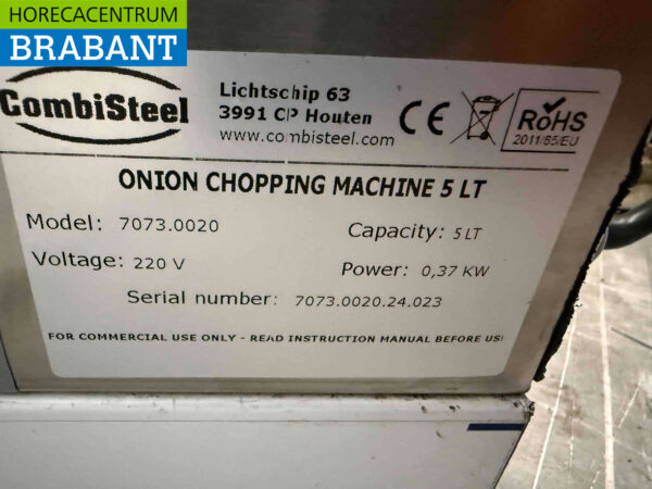 Combisteel acier inoxydable Coupe-légumes 2.5 litres 230V Horeca – Image 5