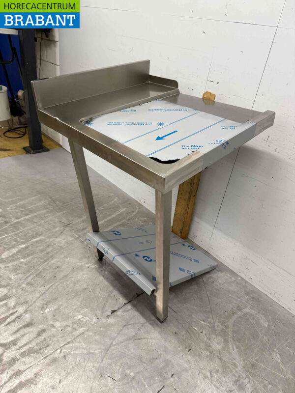 Acier inoxydable Table d'égouttage pour lave-vaisselle à poussoir 70 cm Restauration – Image 2