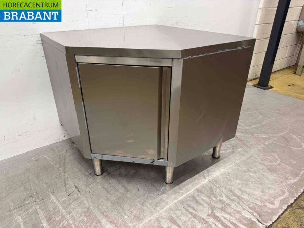 Combisteel acier inoxydable Armoire de travail Armoire d'angle pliante 100 x 100 cm Restauration
