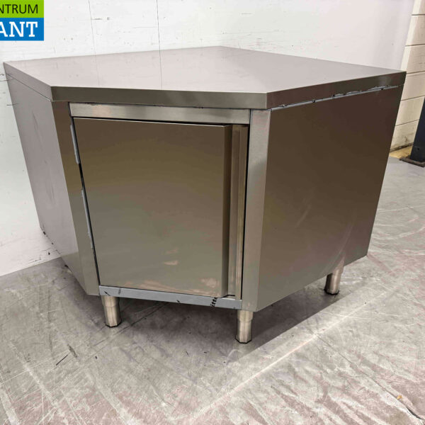 Combisteel acier inoxydable Armoire de travail Armoire d'angle pliante 100 x 100 cm Restauration