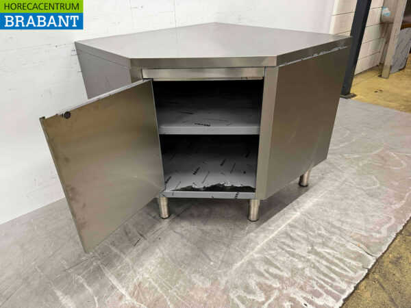 Combisteel acier inoxydable Armoire de travail Armoire d'angle pliante 100 x 100 cm Restauration – Image 4