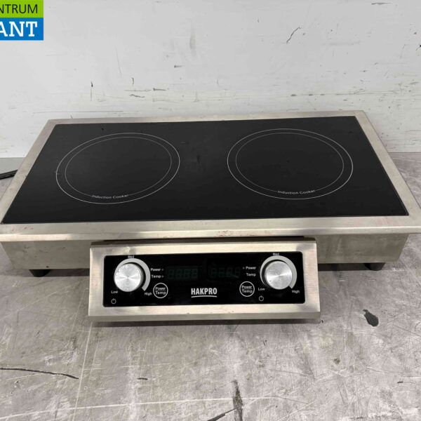 Plaque de cuisson à induction encastrable en acier inoxydable avec 2 brûleurs 7 kW 400V Horeca