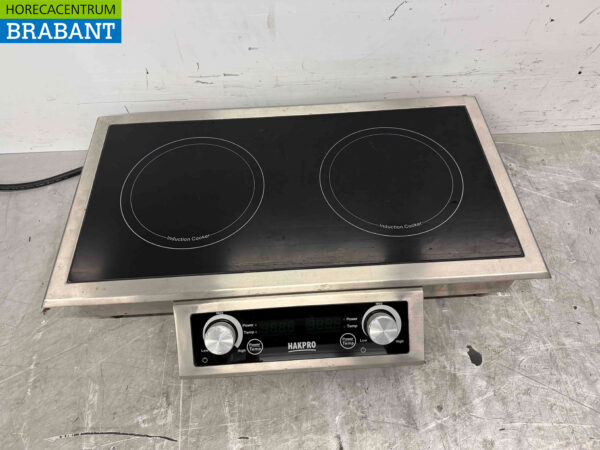 Plaque de cuisson à induction encastrable en acier inoxydable avec 2 brûleurs 7 kW 400V Horeca – Image 2