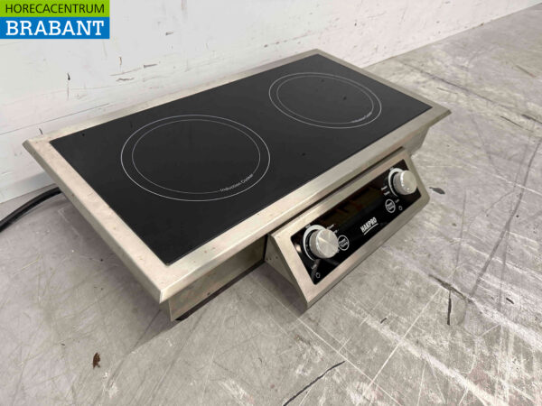Plaque de cuisson à induction encastrable en acier inoxydable avec 2 brûleurs 7 kW 400V Horeca – Image 4