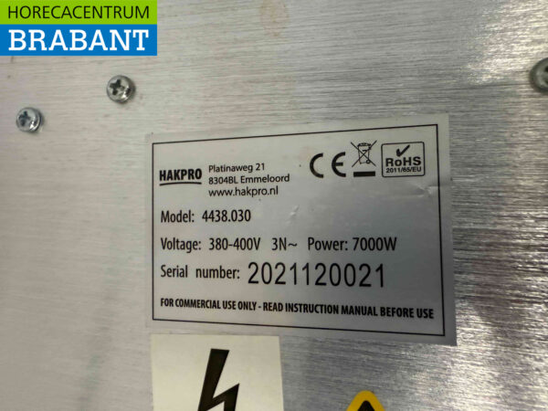 Plaque de cuisson à induction encastrable en acier inoxydable avec 2 brûleurs 7 kW 400V Horeca – Image 5