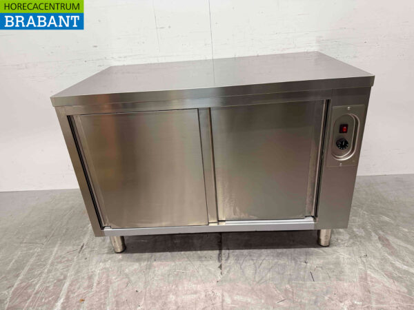 Acier inoxydable Combisteel Armoire chauffante à étagères Passage 2 x 2 portes coulissantes 120 cm Horeca