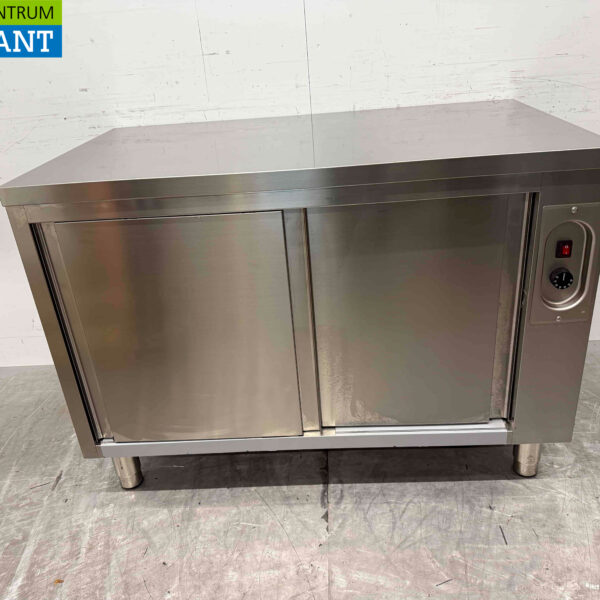 Acier inoxydable Combisteel Armoire chauffante à étagères Passage 2 x 2 portes coulissantes 120 cm Horeca