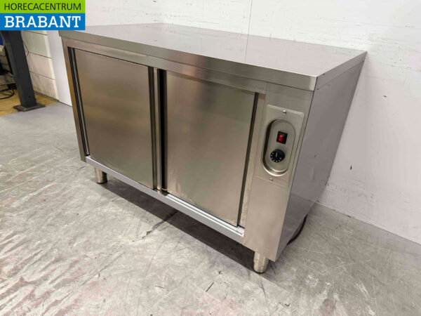 Acier inoxydable Combisteel Armoire chauffante à étagères Passage 2 x 2 portes coulissantes 120 cm Horeca – Image 2