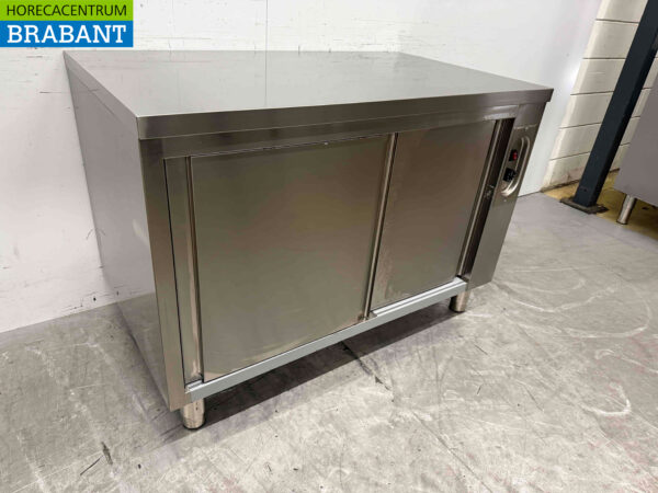 Acier inoxydable Combisteel Armoire chauffante à étagères Passage 2 x 2 portes coulissantes 120 cm Horeca – Image 3