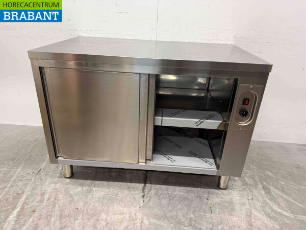 Acier inoxydable Combisteel Armoire chauffante à étagères Passage 2 x 2 portes coulissantes 120 cm Horeca – Image 4