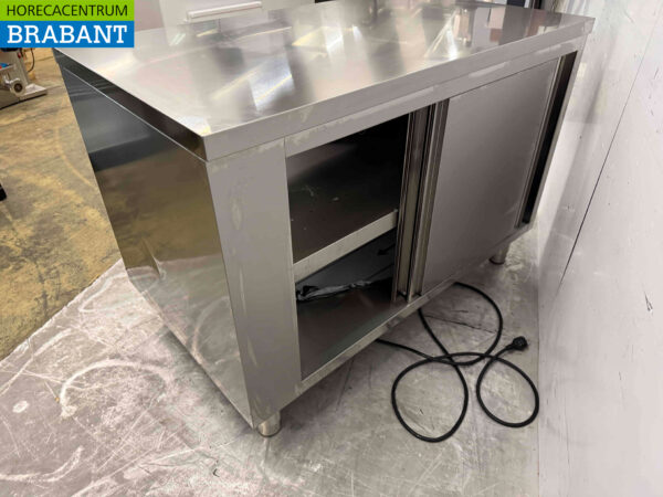 Acier inoxydable Combisteel Armoire chauffante à étagères Passage 2 x 2 portes coulissantes 120 cm Horeca – Image 6