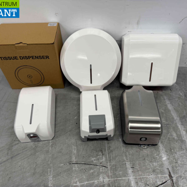 Divers articles sanitaires, 3 distributeurs de savon et 3 distributeurs de papier Restauration