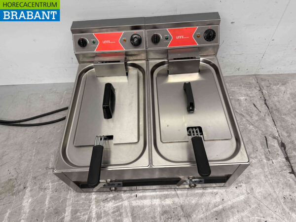 Friteuse double en acier inoxydable 2 x 12 litres 400V Restauration – Image 2