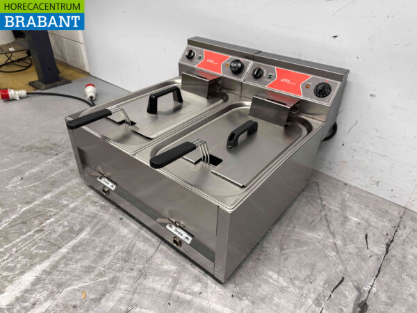 Friteuse double en acier inoxydable 2 x 12 litres 400V Restauration – Image 3