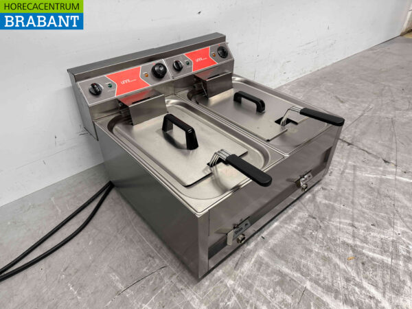 Friteuse double en acier inoxydable 2 x 12 litres 400V Restauration – Image 4