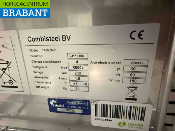 Acier inoxydable Combisteel Vitrine réfrigérée 111 cm 230V Horeca – Image 4