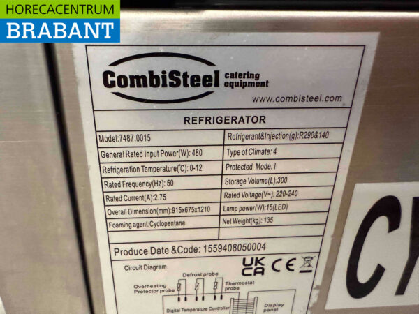 Combisteel Vitrine réfrigérée Confiseur 270 litres 230V Horeca – Image 5