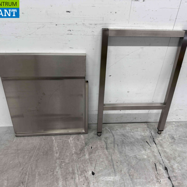 Acier inoxydable Table d'égouttage T.B.V. traversant le lave-vaisselle 60 cm Horeca