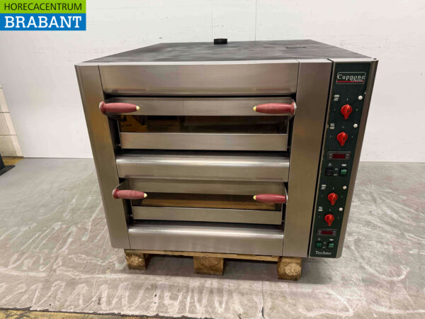 Four à pizza double en acier inoxydable 2 x 9 pizzas 35 cm de diamètre 400V Horeca (kopie)