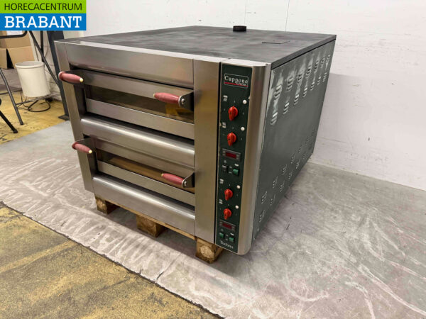 Four à pizza double en acier inoxydable 2 x 9 pizzas 35 cm de diamètre 400V Horeca (kopie) – Image 2