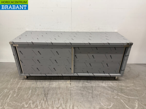 Armoire de travail HCB en acier inoxydable Premium-Line 2 portes coulissantes 200 cm Restauration