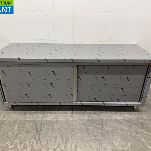 Armoire de travail HCB en acier inoxydable Premium-Line 2 portes coulissantes 200 cm Restauration