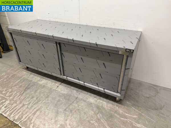 Armoire de travail HCB en acier inoxydable Premium-Line 2 portes coulissantes 200 cm Restauration – Image 2