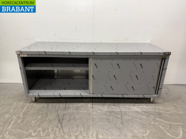 Armoire de travail HCB en acier inoxydable Premium-Line 2 portes coulissantes 200 cm Restauration – Image 4