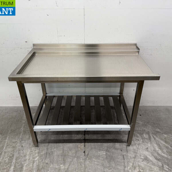 Acier inoxydable Table d'égouttage pour lave-vaisselle à poussoir 120 cm Horeca