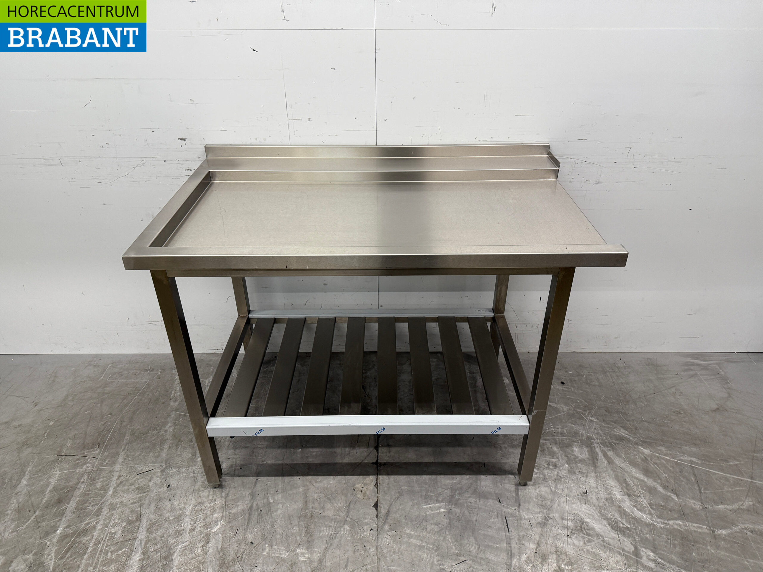 Acier inoxydable Table d'égouttage pour lave-vaisselle à poussoir 120 cm Horeca