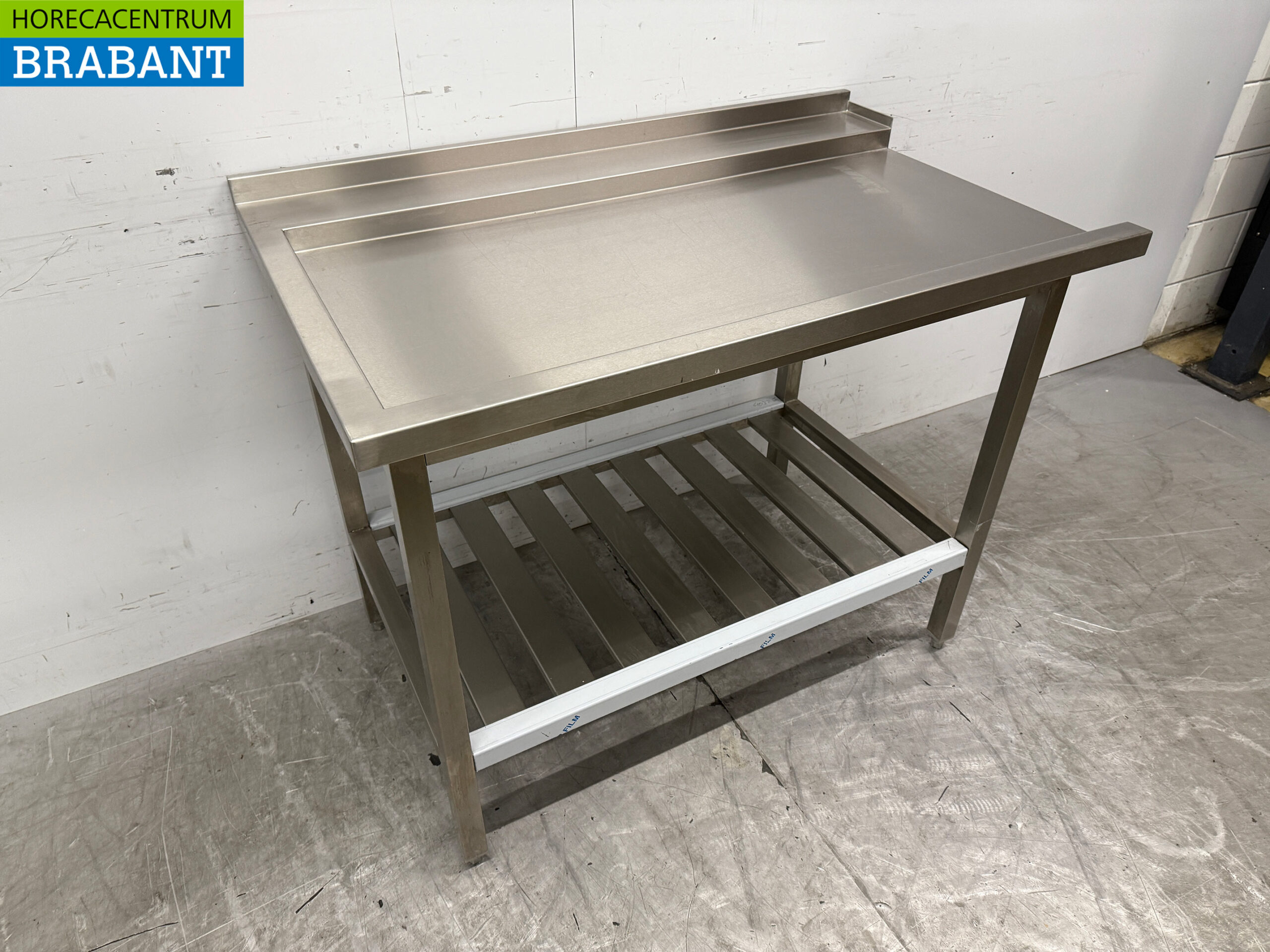 Acier inoxydable Table d'égouttage pour lave-vaisselle à poussoir 120 cm Horeca – Image 3