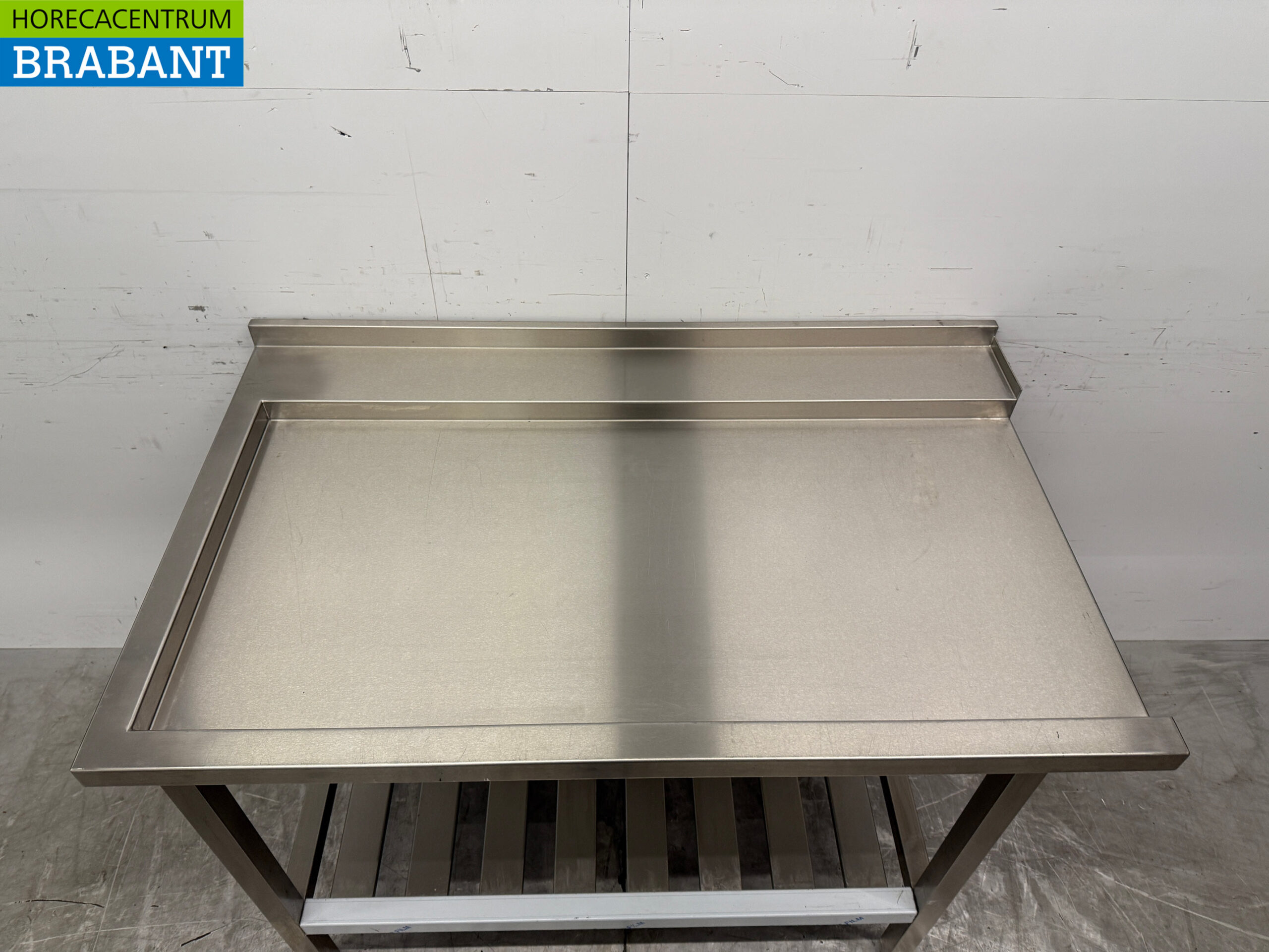 Acier inoxydable Table d'égouttage pour lave-vaisselle à poussoir 120 cm Horeca – Image 4