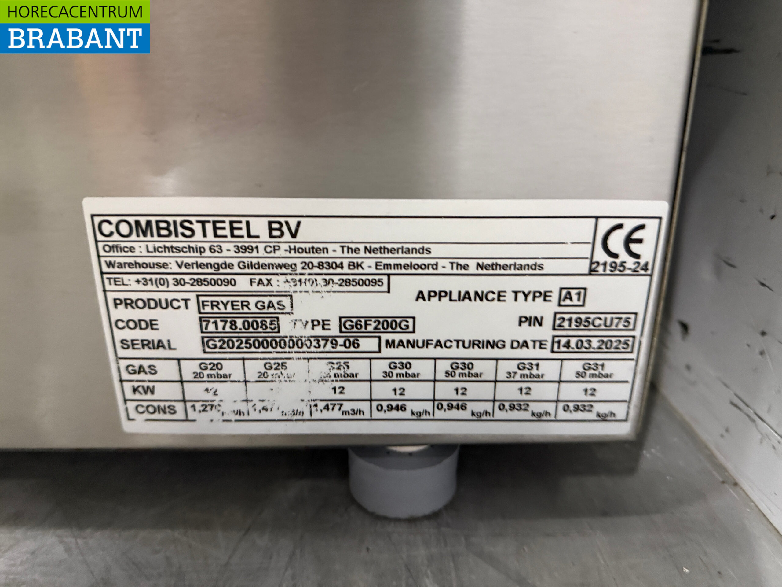 Friteuse double Combisteel en acier inoxydable 2 x 8 litres Gaz naturel Restauration – Image 5