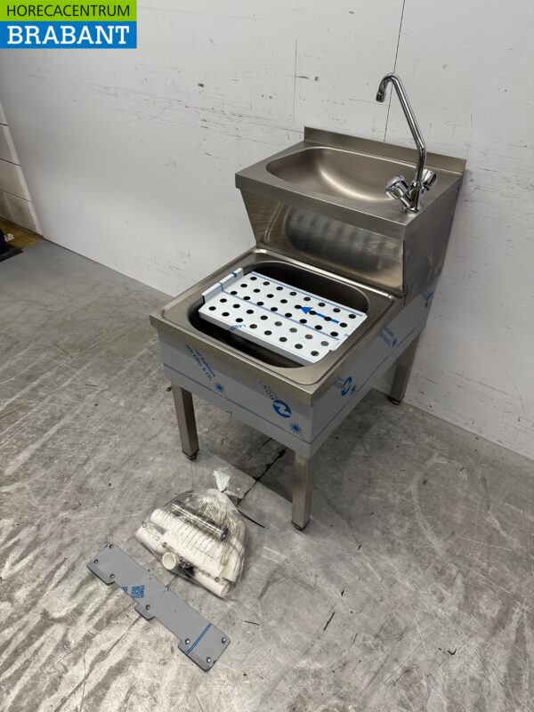 Evier double en acier inoxydable Combisteel Evier égouttoir combi Robinet 50 cm Horeca – Image 2