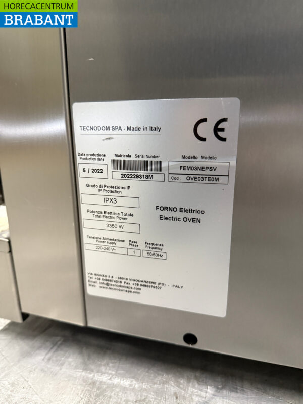 Four à air chaud Technodom en acier inoxydable 60/40 cm 230V Horeca – Image 5
