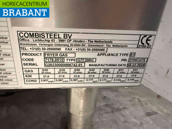 Friteuse double Combisteel en acier inoxydable 2 x 15 litres GAS Restauration – Image 6