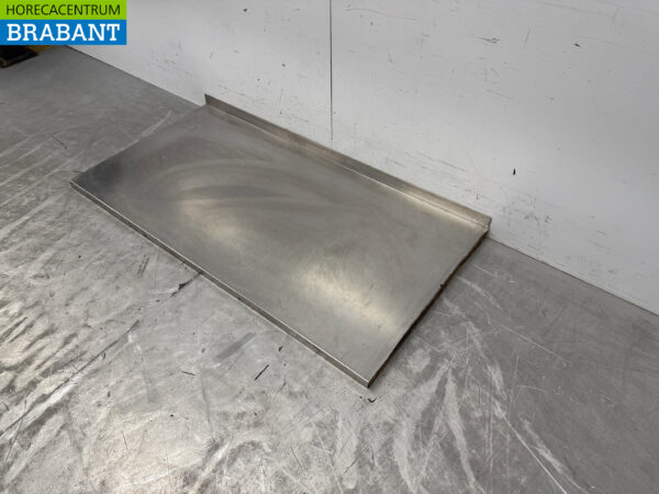 Plan de travail en acier inoxydable à bord surélevé 138,5 x 70 cm Horeca – Image 2