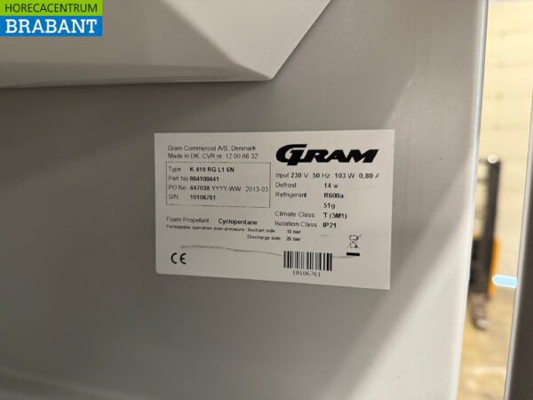 Acier inoxydable Gram Refroidissement 346 litres 230V Horeca – Image 5