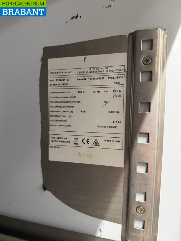 Congélateur Mondial en acier inoxydable 418 litres 230V Horeca – Image 5