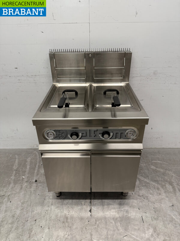 Friteuse double en acier inoxydable Elframo 2x 17 litres GAS Horeca