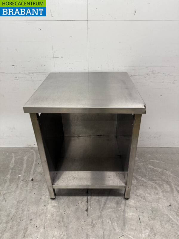 Table de travail en acier inoxydable avec étagère 70 x 70 x 90 cm Restauration
