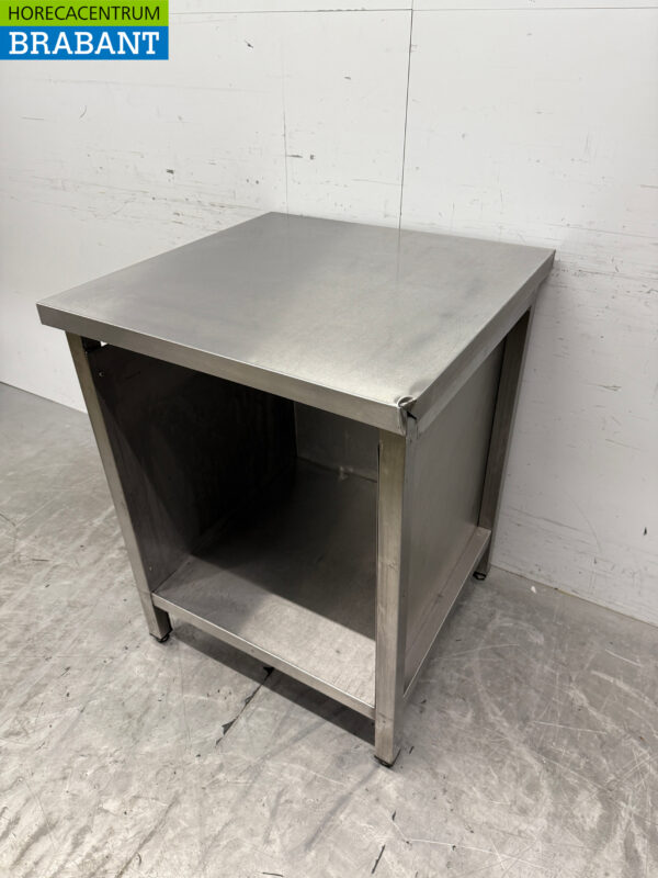 Table de travail en acier inoxydable avec étagère 70 x 70 x 90 cm Restauration – Image 2